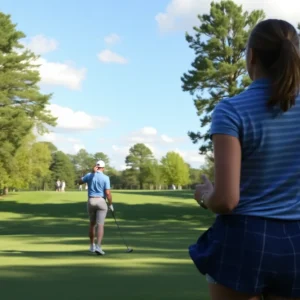 Jacksonville University women's golf team playing at the Southern tournament