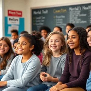 Students in a supportive and nurturing school environment focused on mental health care