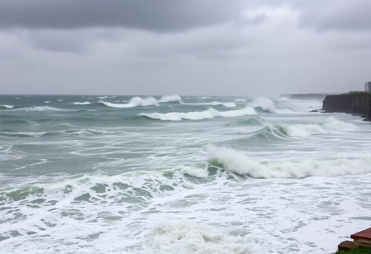 Stormy coastline of Northeast Florida during a Nor’easter