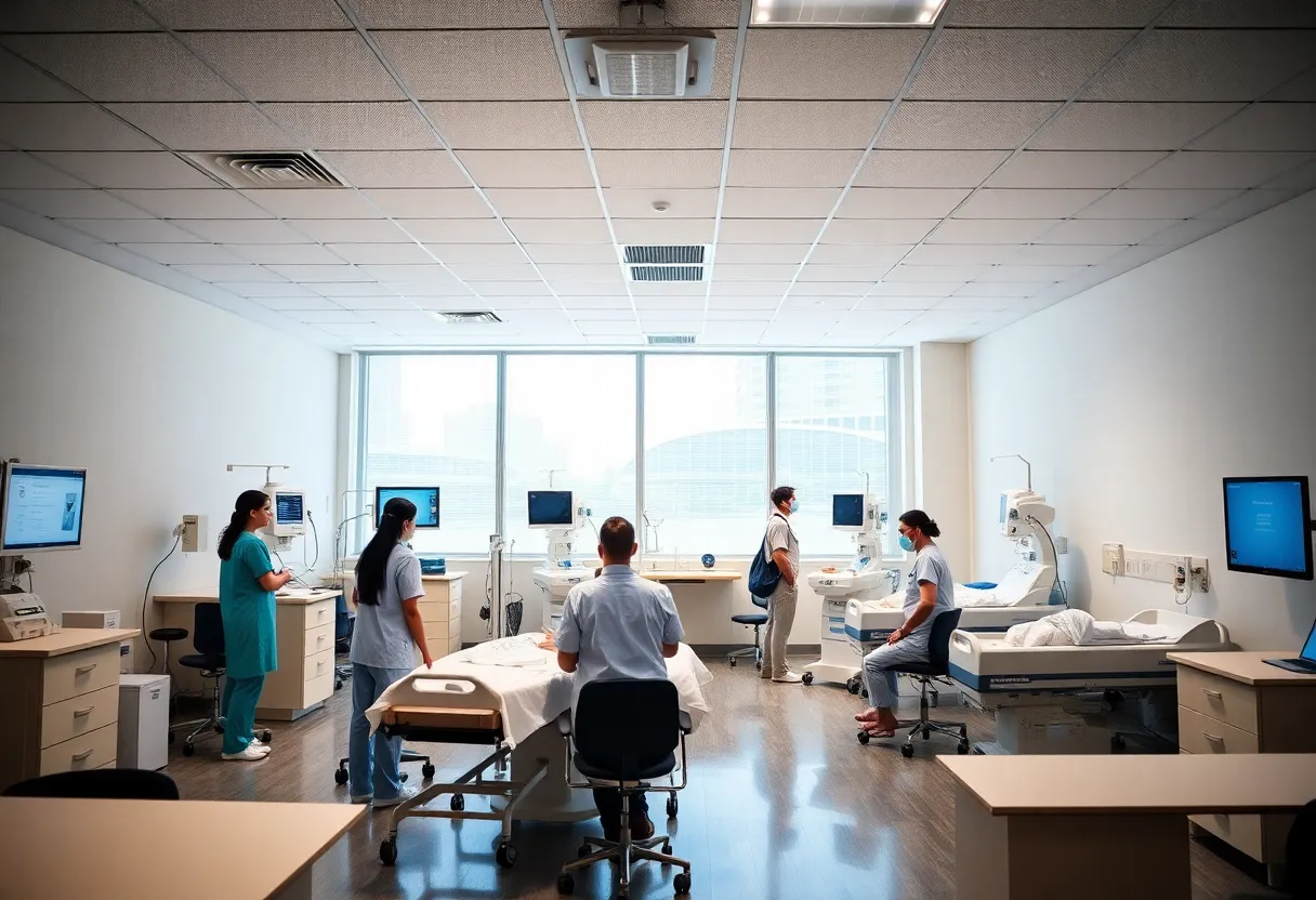 Nursing students training in a modern simulation center at Jacksonville University