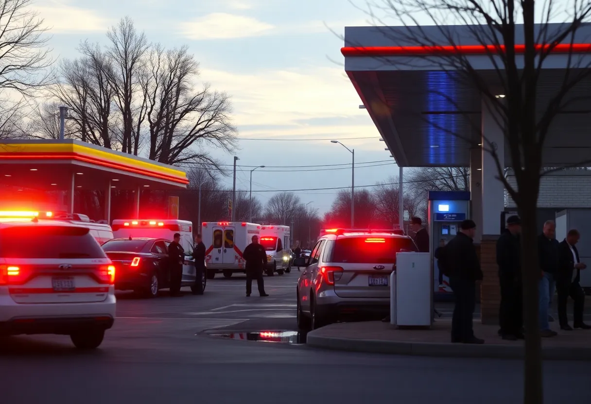 Scene of a shooting incident at a gas station in Ormond-by-the-Sea