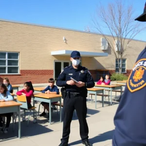 Police officers outside a Pembroke Pines school during Code Secure status