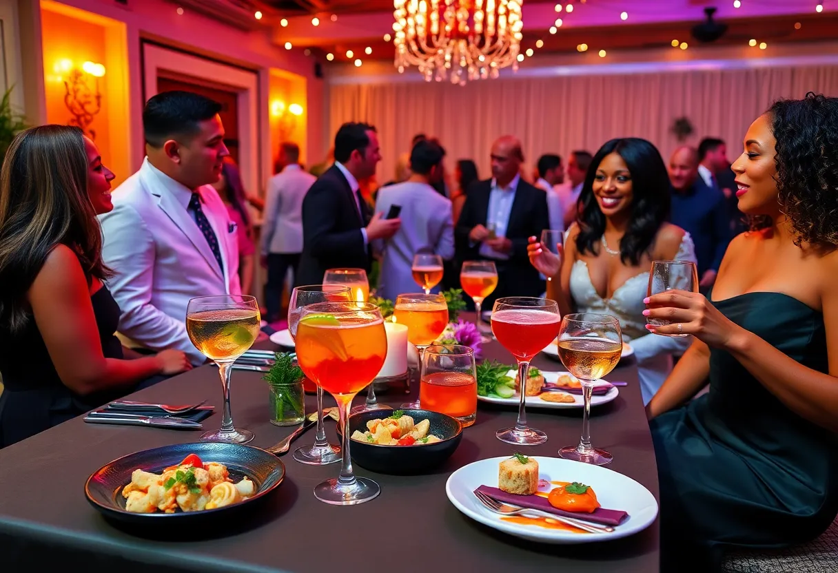 Guests enjoying a Taste & Cocktails pop-up event in Jacksonville