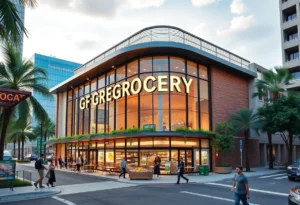 Rendering of the new Publix grocery store in downtown Jacksonville
