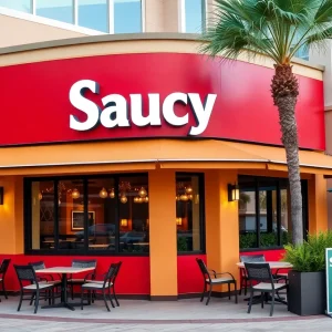 Exterior of Saucy Restaurant in Jacksonville Town Center