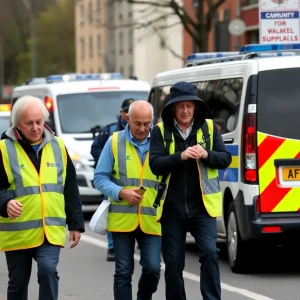 Community members and police searching for missing person in Jacksonville.