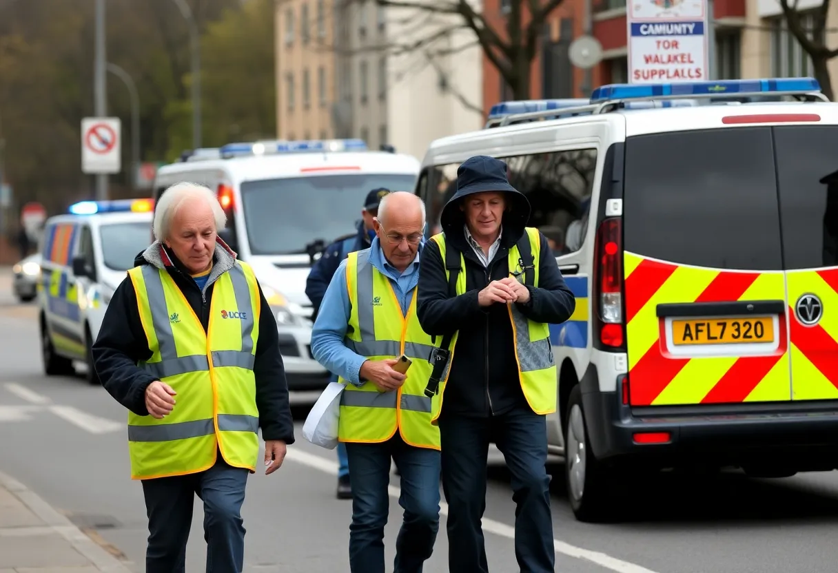 Community members and police searching for missing person in Jacksonville.