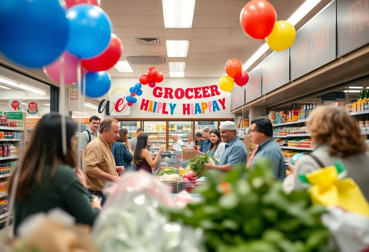 Celebration of Winn-Dixie's 100th anniversary with customers at the store