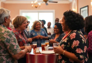 Community members gathering to celebrate the life of Stephen G. Norton in Jacksonville, Florida.