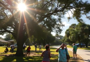People staying cool during a heat wave in Central Florida