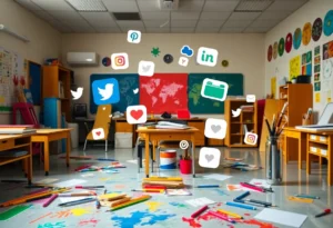 An engaged classroom with art supplies and creativity tools.