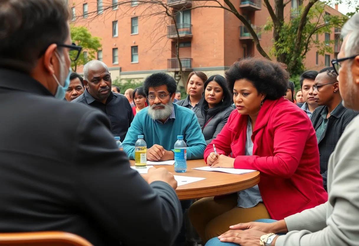 Residents discussing apartment development concerns in Jacksonville