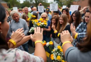 Memorial gathering for a beloved student-athlete