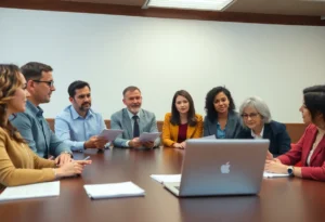 Duval County School Board members in a meeting discussing legal representation