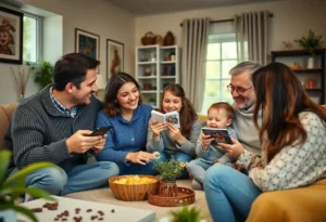 Family gathering celebrating life