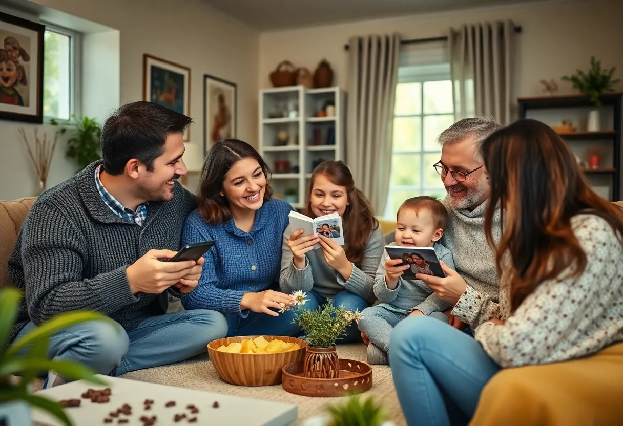 Family gathering celebrating life