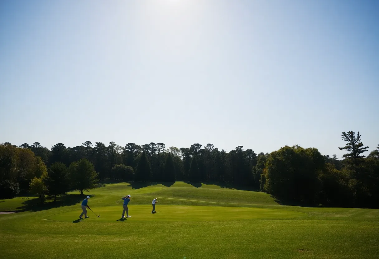 Florida Gulf Coast University golf team on the course during a tournament