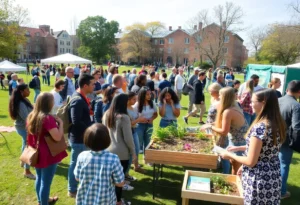 Community engaging in sustainability activities during Florida Climate Week in Jacksonville.