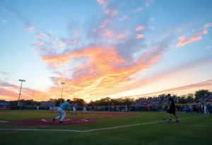 Florida Gators softball players in action during a game