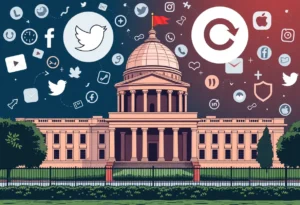 Government Building with Social Media Icons