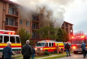 Apartment building affected by fire in Jacksonville