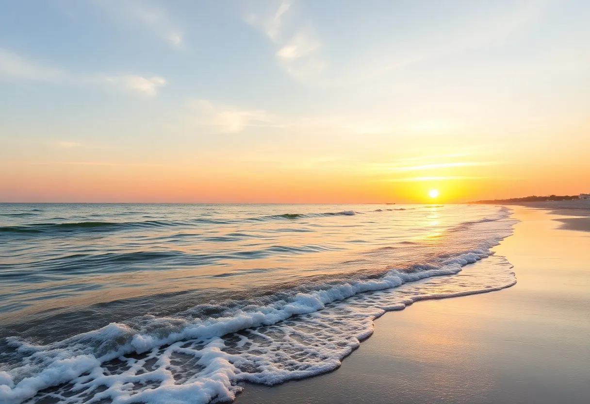 Sunset over Jacksonville Beach representing remembrance