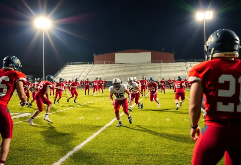 High school football players preparing for Jacksonville playoffs