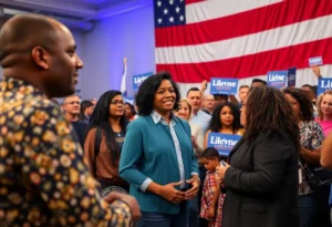 Community members participating in a political rally in Jacksonville