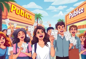 People celebrating in Jacksonville after winning the Powerball lottery