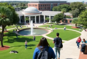 Vibrant scene of students at Jacksonville University
