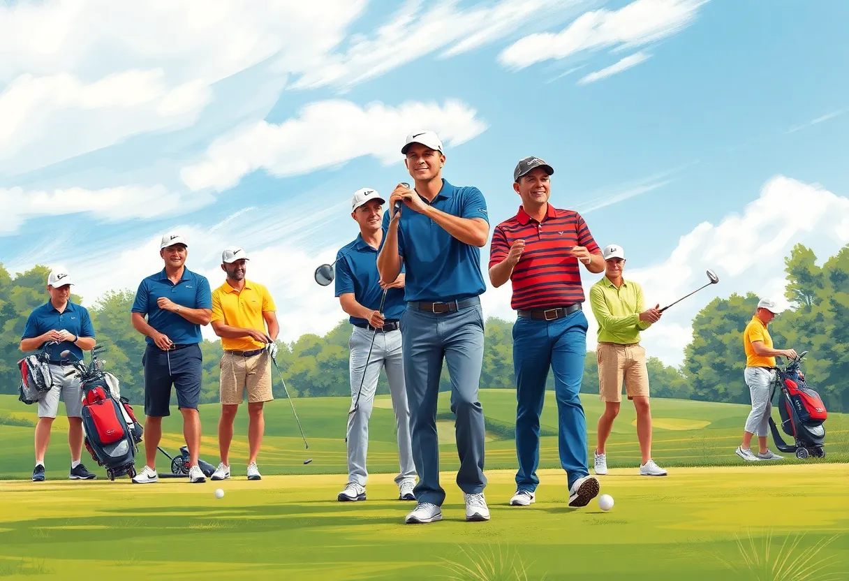 Jacksonville University golf team in action during a tournament