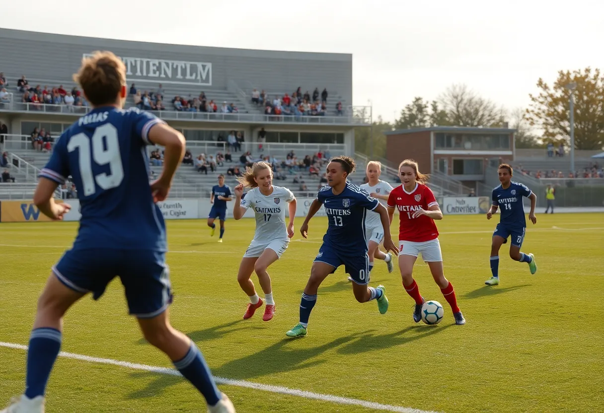 Jacksonville University men's soccer team celebrating a victory