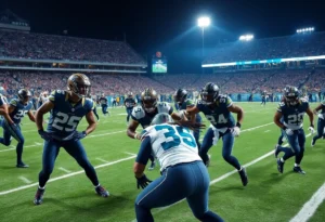 Football game between Jacksonville Jaguars and Seattle Seahawks