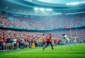Jacksonville Jaguars football players celebrating a victory with fans cheering in the background.