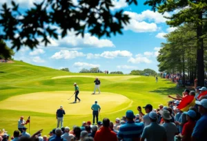 Exciting golf tournament scene at Kennesaw State