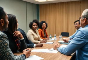 Boardroom discussion on nonprofit governance