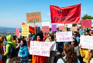 Diverse crowd of protesters at No Kings protests in Florida