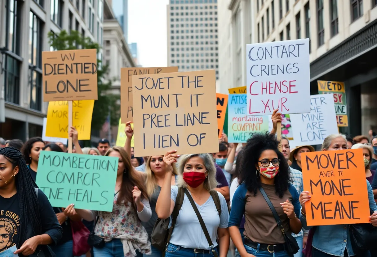 Diverse group of protesters at the No Kings protests in South Florida