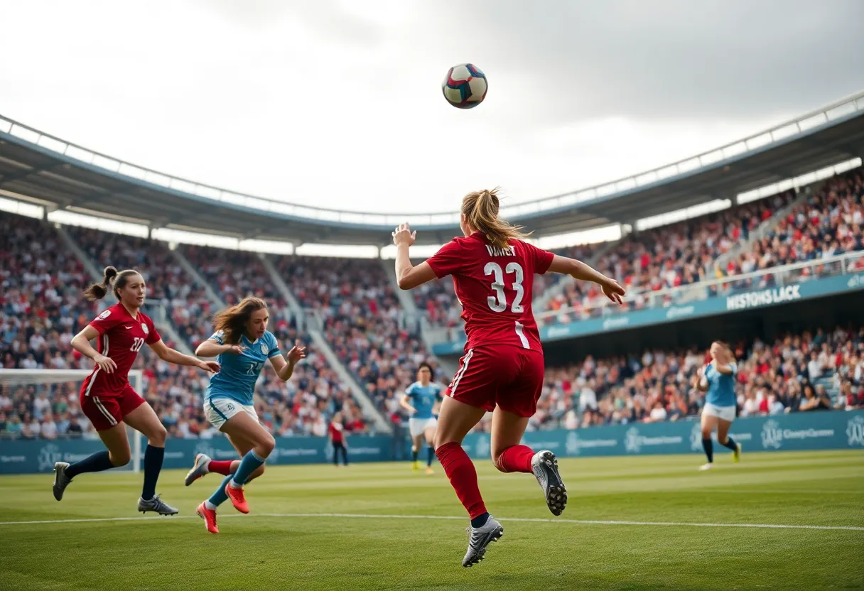 Women's soccer match with North Florida players competing