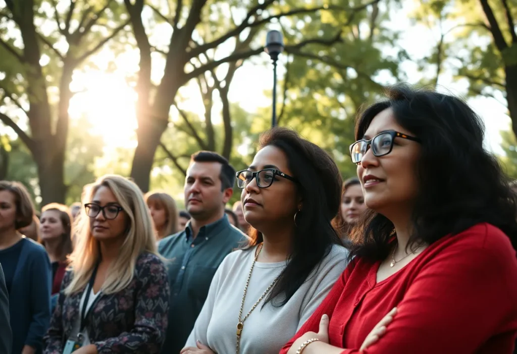 Community members gathering to remember Mrs. Tossie