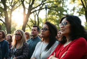 Community members gathering to remember Mrs. Tossie