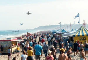 Crowd enjoying the Sea and Sky Air Show at Jacksonville Beach