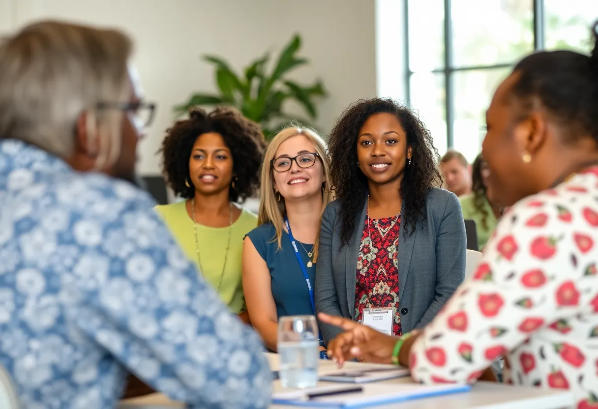 Participants engage in a mental health workshop in South Florida