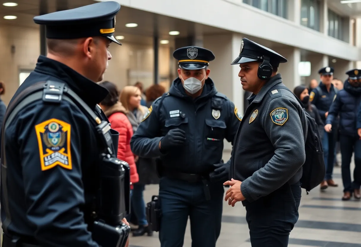 Police officer interacting with a civilian in Jacksonville