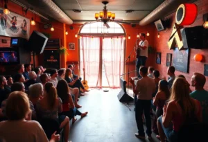 A band performing at a Jacksonville music venue