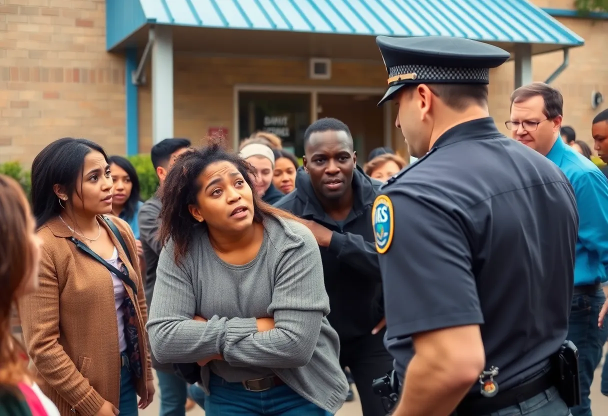 Police arrest outside a school causing concern among students