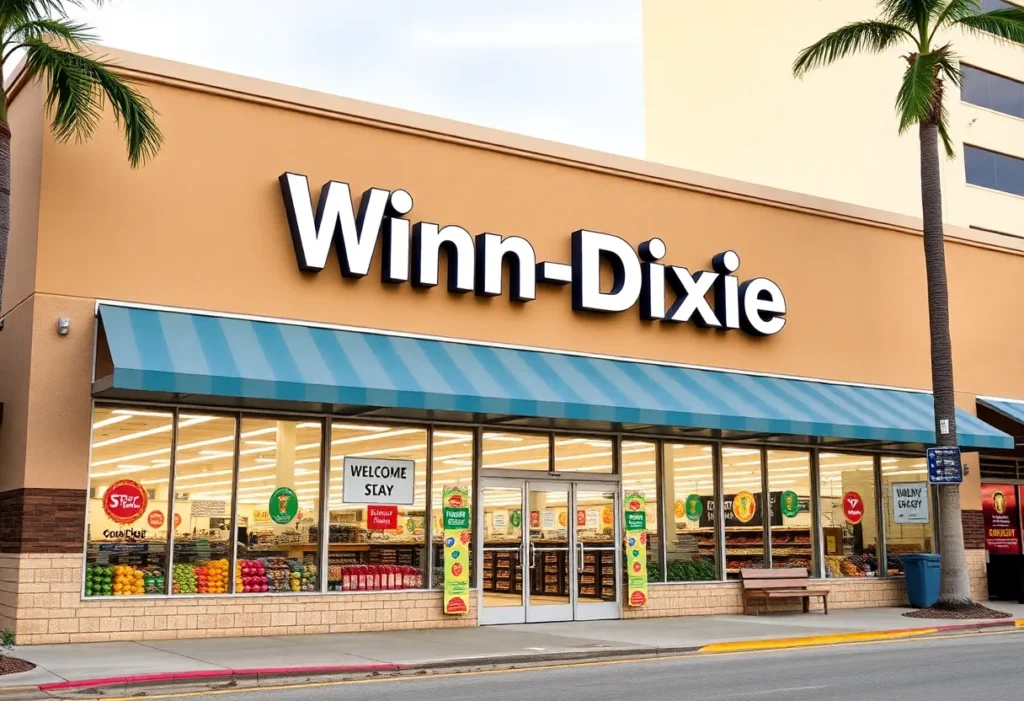 Exterior view of a Winn-Dixie grocery store