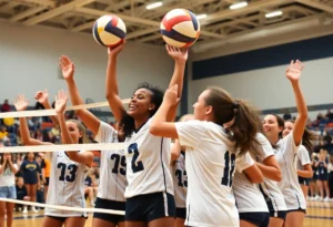 Wolfson High School volleyball team celebrating