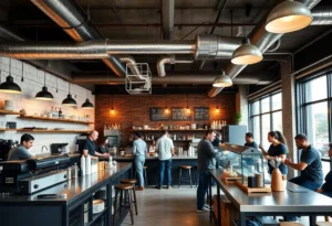 Interior of the Coffee Yard coffee shop