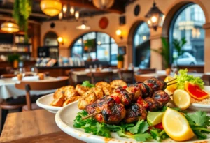 Interior view of Crazy Pita restaurant with Mediterranean dishes